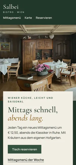 Bistro Salbei auf dem Handy